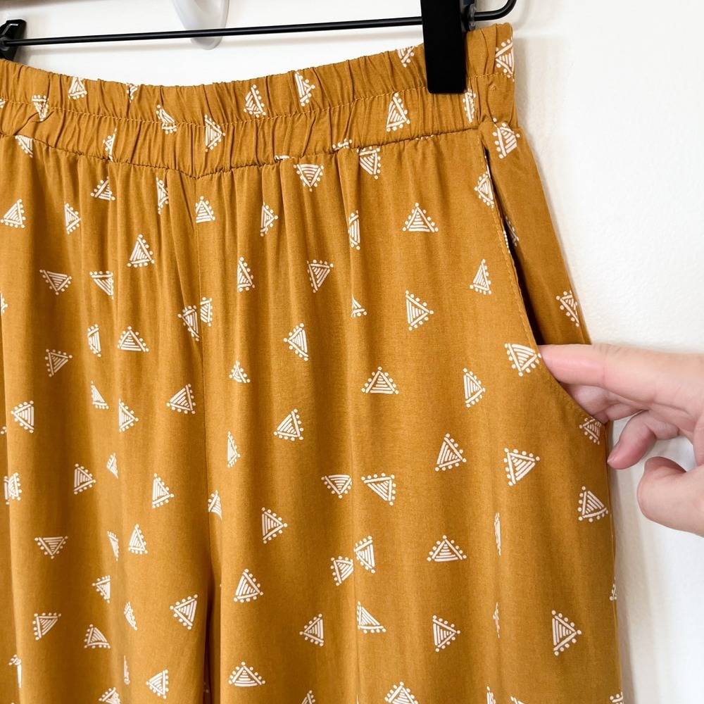 Carly Jean Los Angeles Jocelyn Wide Leg Crop Pants Small Yellow - Picture 5 of 13